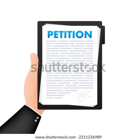 Petition form on laptop screen. Making choice, democracy. Public welfare support.