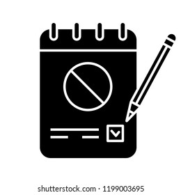 Petition glyph icon. Silhouette symbol. Collecting signatures. Protest vote. Protest action support. Public appeal. Ballot. Negative space. Vector isolated illustration