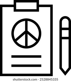 icono de petición. Diseño de estilo lineal delgado aislado sobre fondo blanco