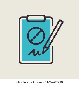 Petition isolated vector icon. Collecting signatures. Protest vote. Protest action support. Public appeal. Ballot. Graph symbol for web site design, app, UI