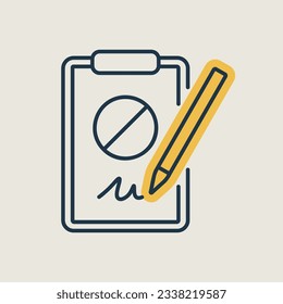 Petition vector isolated icon. Collecting signatures. Protest vote. Protest action support. Public appeal. Ballot. Graph symbol for web site design, app, UI