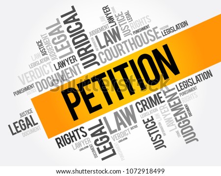 Petition word cloud collage, law concept background