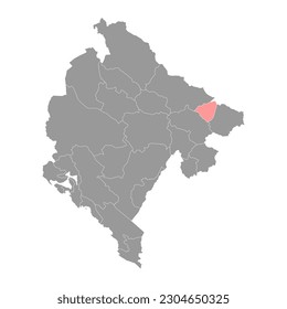 Petnjica Municipality map, administrative subdivision of Montenegro. Vector illustration.