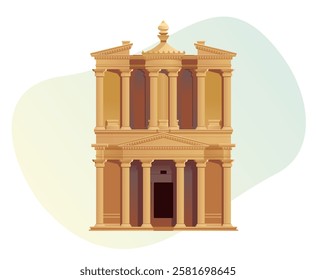 Petra also called the "Rose City" - Stock Illustration as EPS 10 file