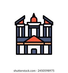 Petra Temple Icon Vector Illustration