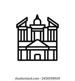 Petra Temple Outline Icon Vector Illustration