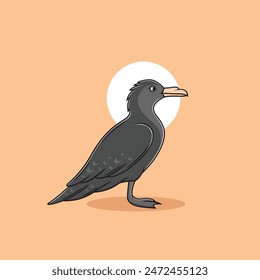 Petrel clipart. Flat vector illustration.
