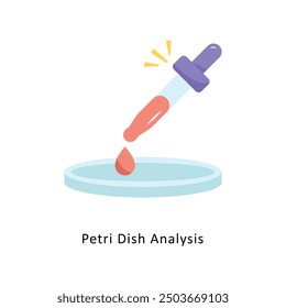 Petri Dish Analysis Vektor Flaches Symbol Designgrafik Symbol auf weißem Hintergrund EPS 10 Datei