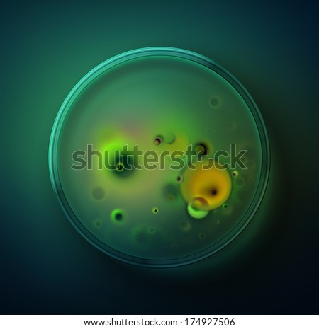 Petri dish with bacteria, eps 10.