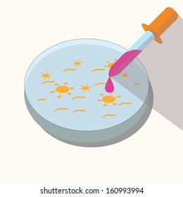 Petri Dish Of Bacteria,flat Icon