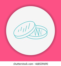 Petri Dish with bacterial colonies in flat style.
