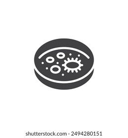 Petri dish with bacterial culture vector icon. filled flat sign for mobile concept and web design. Petri Dish glyph icon. Symbol, logo illustration. Vector graphics