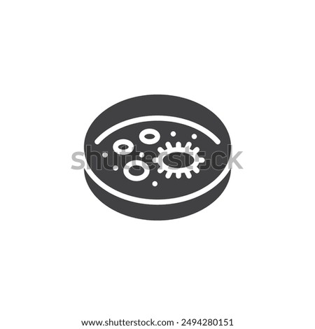 Petri dish with bacterial culture vector icon. filled flat sign for mobile concept and web design. Petri Dish glyph icon. Symbol, logo illustration. Vector graphics