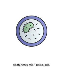 Petri dish color gradient vector icon