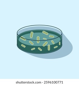 A petri dish containing bacterial colonies, used for microbiological research, medical testing, and scientific experiments