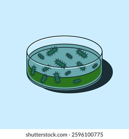 A petri dish containing bacterial colonies, used for microbiological research, medical testing, and scientific experiments