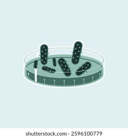 A petri dish containing bacterial colonies, used for microbiological research, medical testing, and scientific experiments