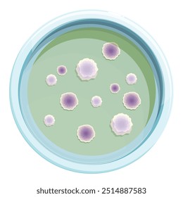 Placa de Petri que contiene colonias de bacterias que crecen en un Mediano agar, utilizada en investigaciones científicas