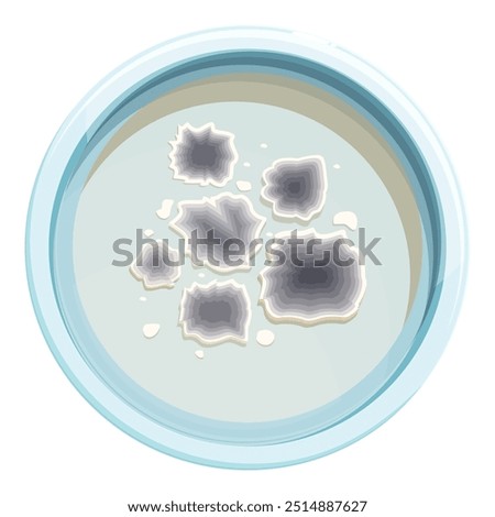 Petri dish containing colonies of bacteria growing on an agar