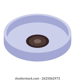 Petri dish containing a dark colored bacteria culture, commonly used in laboratory research and analysis