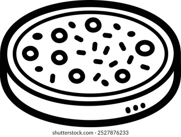 Petri dish doodle vector icon and illustration