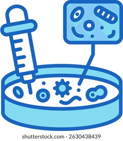 Petri Dish Icon Blue Vector Illustration