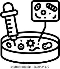 Petri Dish Icon Line Vector Illustration