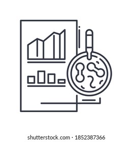 Petri dish icon, linear isolated illustration, thin line vector, web design sign, outline concept symbol with editable stroke on white background.