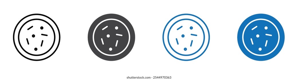 Petri dish icon Logo sign in thin line outline