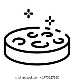 Petri dish icon. Outline petri dish vector icon for web design isolated on white background