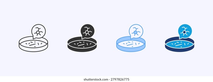 Petri Dish Icon Set Multiple Style Collection Vector Illustration
