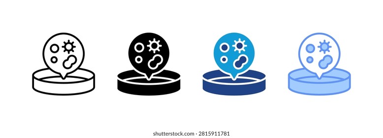 Petri Dish icon set multiple style collection