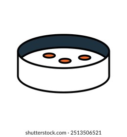 petri dish icon with white background vector stock illustration