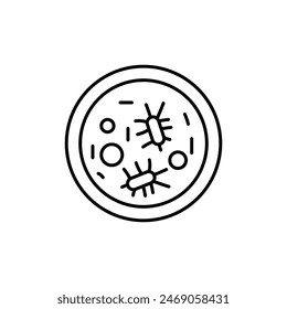 Petri dish line icon, vector flat trendy style illustration for web and app on white background..eps