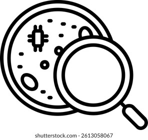 Petri Dish Line Vector Icon Design