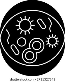 Diseño de ícono de Vector de línea de placa de Petri