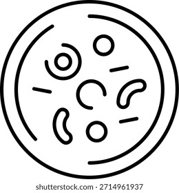 Diseño de ícono de Vector de línea de placa de Petri