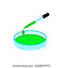 Ilustración de icono plano simple de placa de Petri