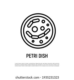 Petri dish thin line icon. Laboratory research. Vector illustration.
