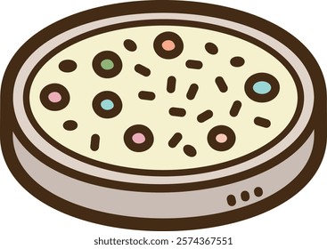 Petri dish vector doodle illustration and graphic