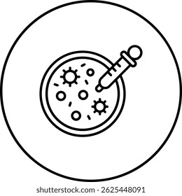 Icono de Vector Petri Dish. Se puede utilizar para aplicaciones de impresión, móviles y de Web.