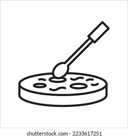 Petri dish vector icon. Laboratory research, analysis equipment symbol. Editable illustrations