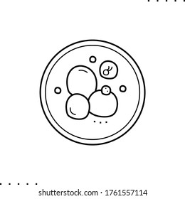 Eine Petrischale Vektorsymbol in Umrissen