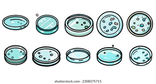 Petri dish vector set collection graphic clipart design