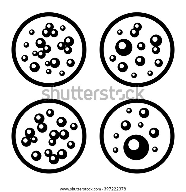 Petri Dishes Bacteria Icons Set Vector Stock Vector (Royalty Free ...