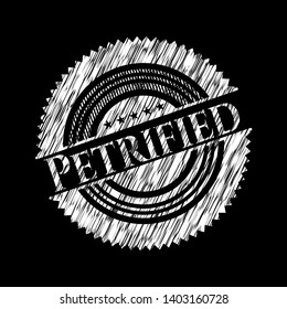 Petrified chalkboard emblem. Vector Illustration. Detailed.