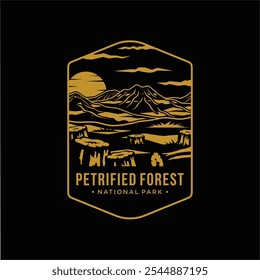 Petrified Forest National Park Patch Logo Illustration Linie Kunst