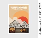 Petrified Forest National Park poster vector illustration design