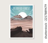 Petrified Forest National Park poster vector illustration design