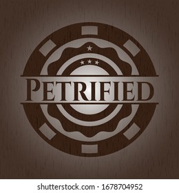 Petrified Realistic Wood Emblem. Vector Illustration.